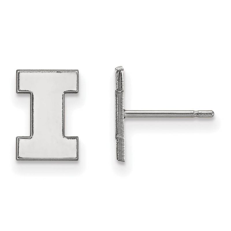 14k White Gold University Of Illinois Xs (Tiny) 'I' Post Earrings